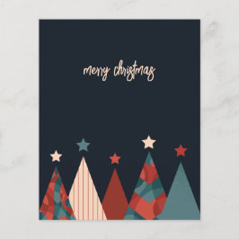 Röda blåa abstrakten julgran säsong flygblad