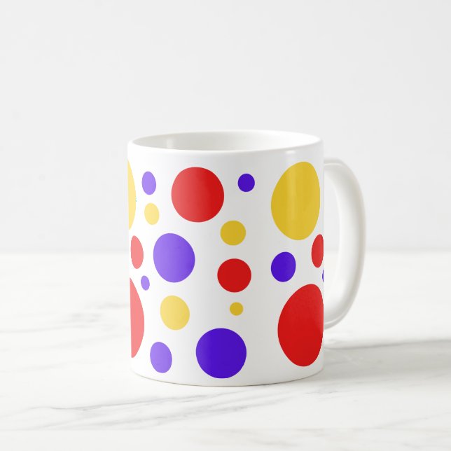 Röda blåa Gulter Kaffemugg (Framsida höger)