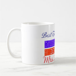 Röda blåa kritor är den bästa läraren som någonsin kaffemugg