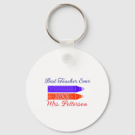 Röda blåa kritor är den bästa läraren som någonsin nyckelring