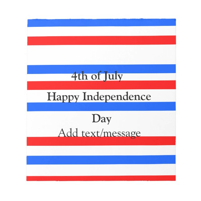 Röda blåa rand independence day 4 juli anteckningsblock (Framsida)