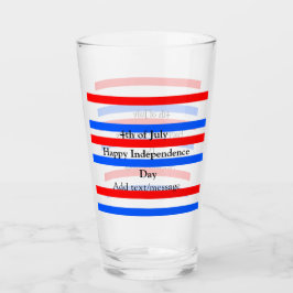 Röda blåa rand independence day 4 juli glaskopp