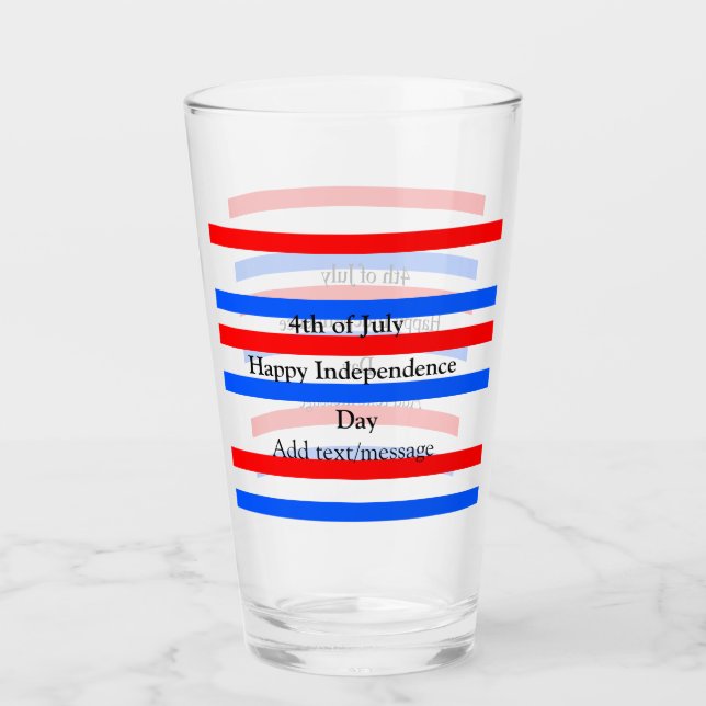 Röda blåa rand independence day 4 juli glaskopp (Framsida)