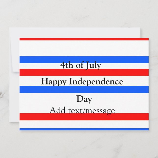 Röda blåa rand independence day 4 juli inbjudningar (Framsida)