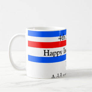 Röda blåa rand independence day 4 juli kaffemugg