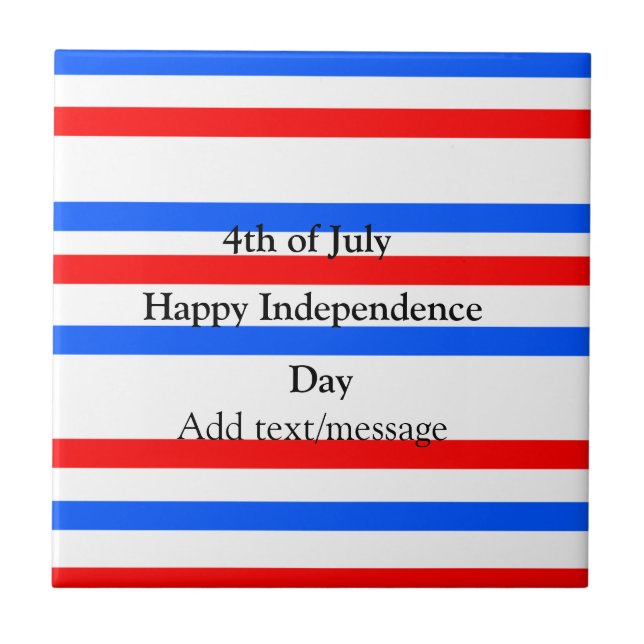 Röda blåa rand independence day 4 juli kakelplatta (Framsidan)