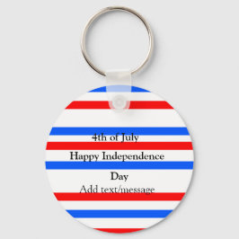 Röda blåa rand independence day 4 juli nyckelring