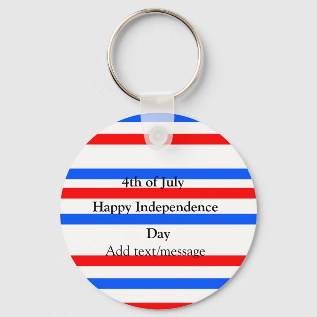 Röda blåa rand independence day 4 juli nyckelring (Framsida)