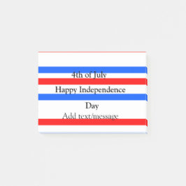 Röda blåa rand independence day 4 juli post-it block