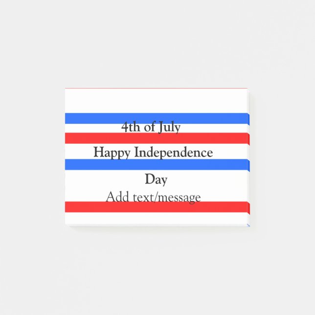 Röda blåa rand independence day 4 juli post-it block (Framsida)