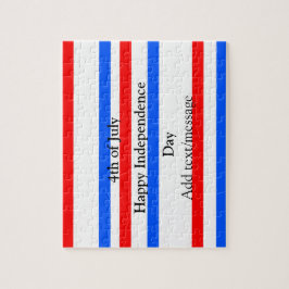 Röda blåa rand independence day 4 juli pussel