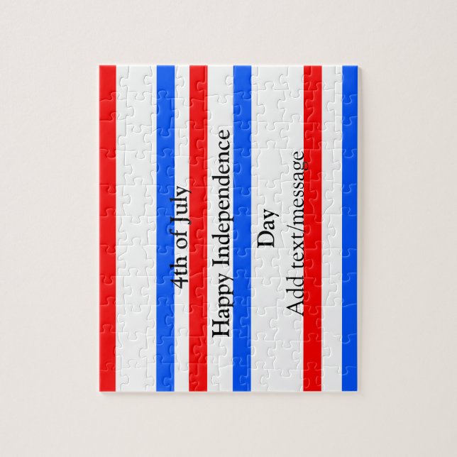 Röda blåa rand independence day 4 juli pussel (Vertikal)