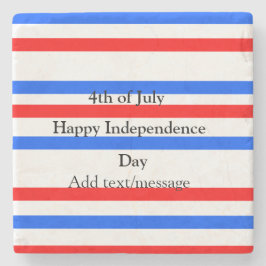 Röda blåa rand independence day 4 juli stenunderlägg