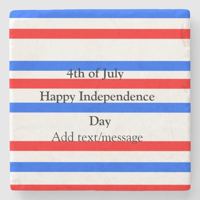 Röda blåa rand independence day 4 juli stenunderlägg (Framsidan)