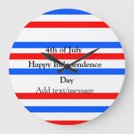 Röda blåa rand independence day 4 juli stor klocka