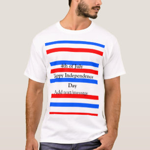 Röda blåa rand independence day 4 juli t shirt