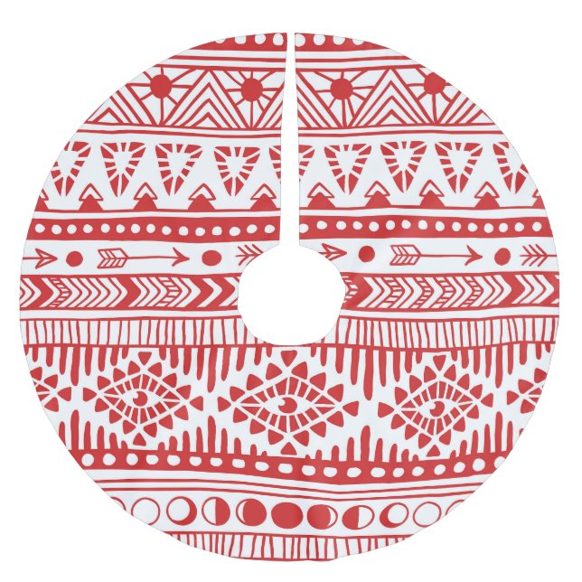 Röda Bläck Doodle. Julgransmatta Borstad Polyester (Framsidan)