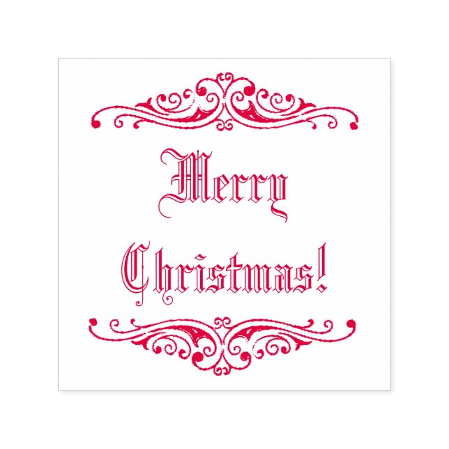 Röda Bläck Vintagen Julhälsningar God jul! Självfärgande Stämpel (Design)