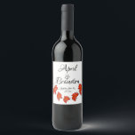 Röda blad  vinflaska etikett<br><div class="desc">Elegant höst design. Röda lönnblad - kan anpassas för alla tillfällen -</div>