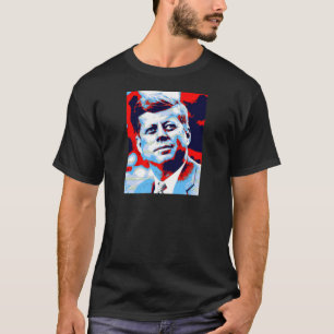 Röda blått för popkonst JFK John F. Kennedy T-shirt