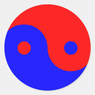 Röda blått Yin Yang Runt Klistermärke