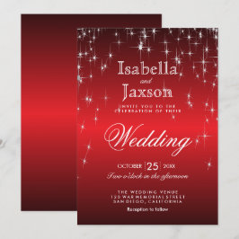 Röda Blinkande Stjärnljus Bröllop Inbjudningar