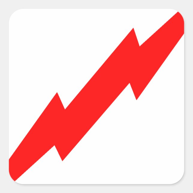 Röda blixtar fyrkantigt klistermärke (Framsida)