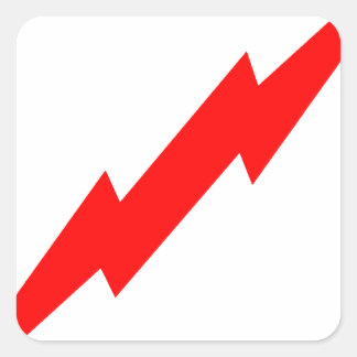 Röda blixtar fyrkantigt klistermärke