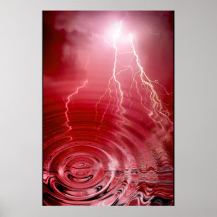 Röda blixtar Skriv ut Poster