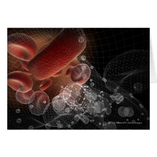 Röda blodceller i wireframe hälsningskort