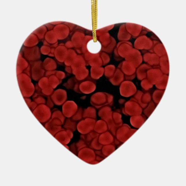 Röda blodceller julgransprydnad keramik (Framsidan)