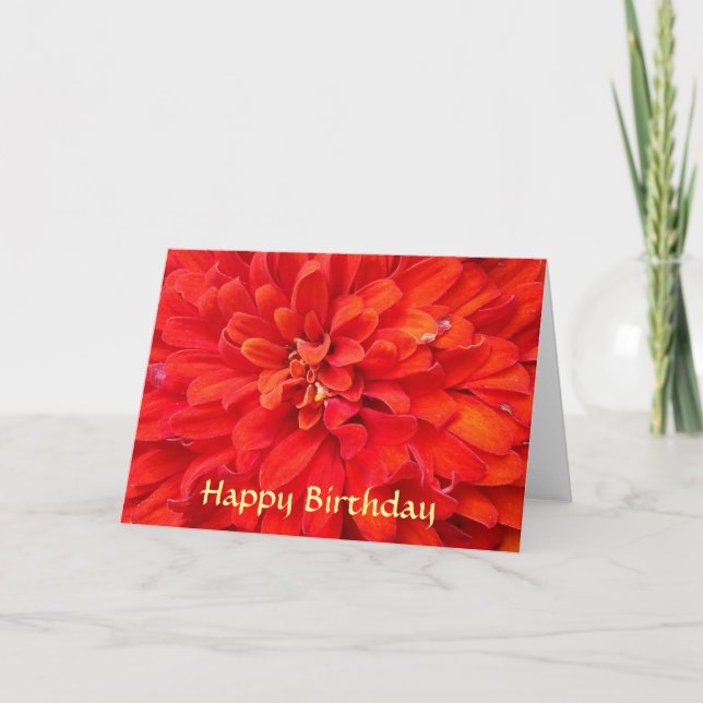 Röda blommapetals för grattis på födelsedagen kort (Framsida)