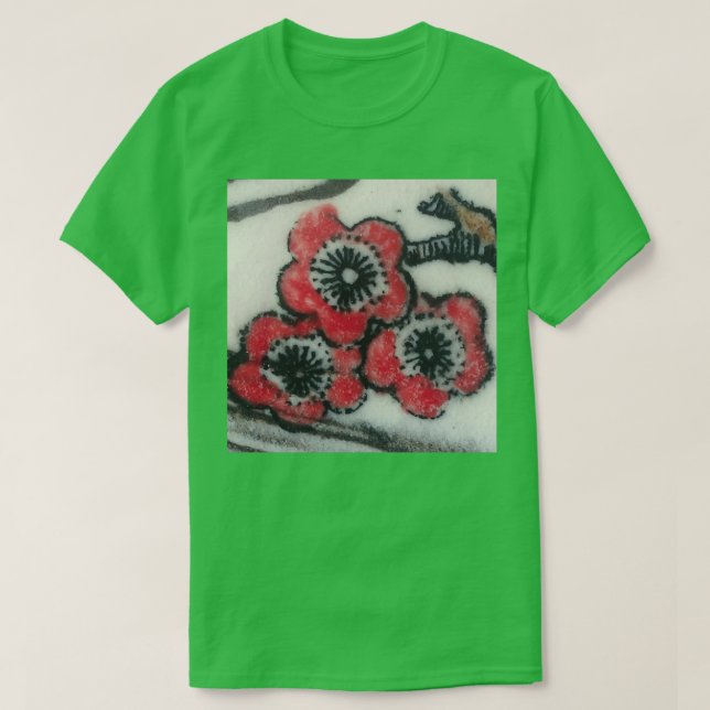 Röda Blommar T Shirt (Design framsida)