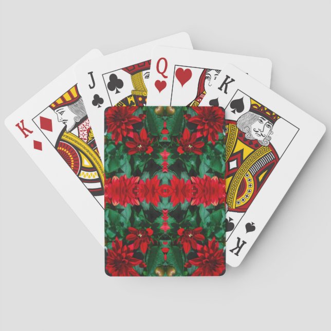 Röda blommiga Kalejdoskopspelkort  Casinokort (Baksidan)