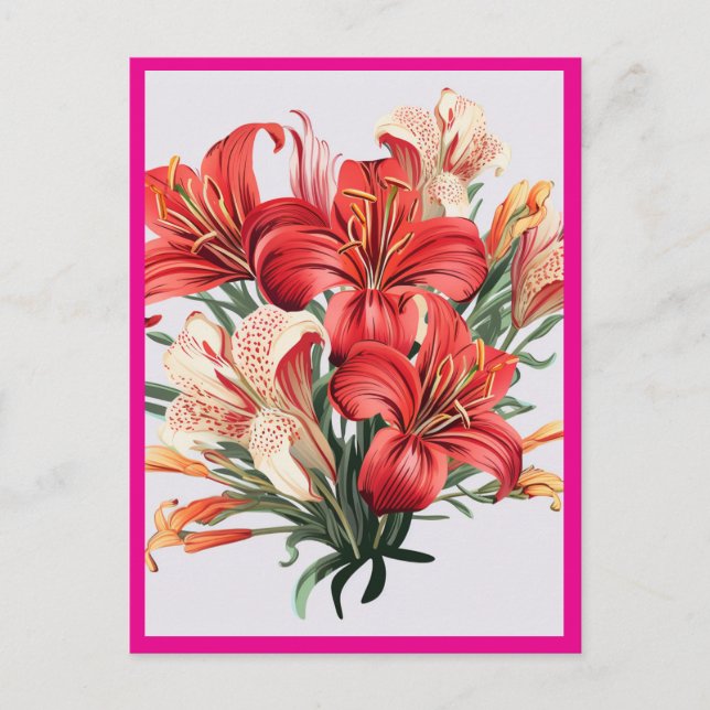 RÖDA BLOMMOR #2 VYKORT (Framsida)
