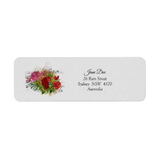 Röda blommor Adressetiketter Returadress Etikett