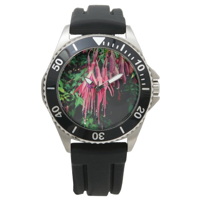 Röda blommor armbandsur (Framsida)