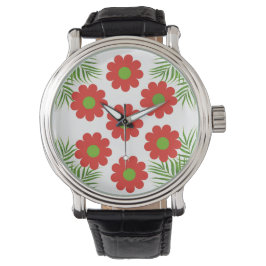 röda blommor armbandsur