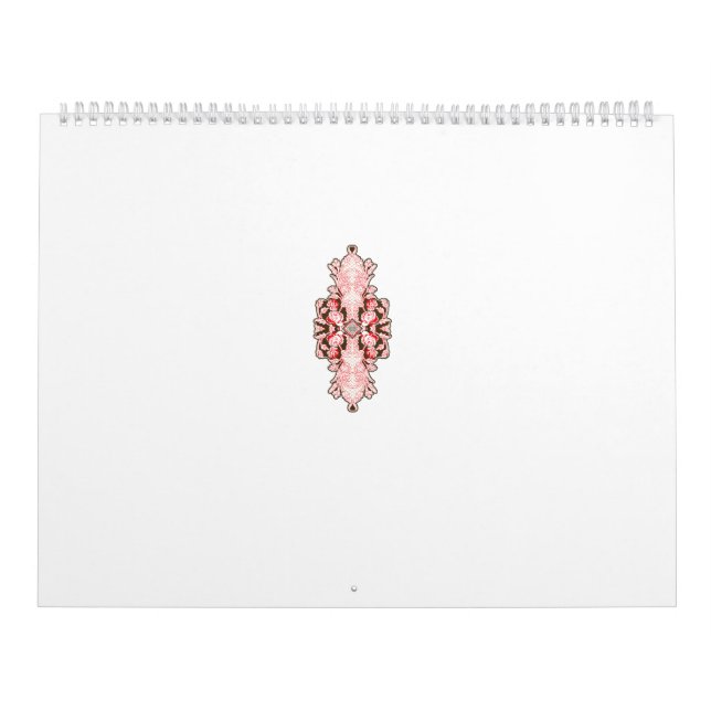 Röda blommor av inredingsdesign tapet, vita rygg kalender (Omslag)