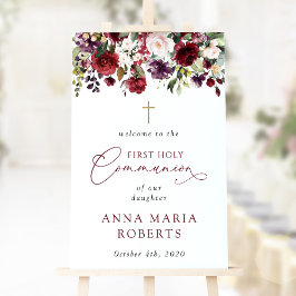 Röda blommor, Boho, välkommen till första nattvard Poster