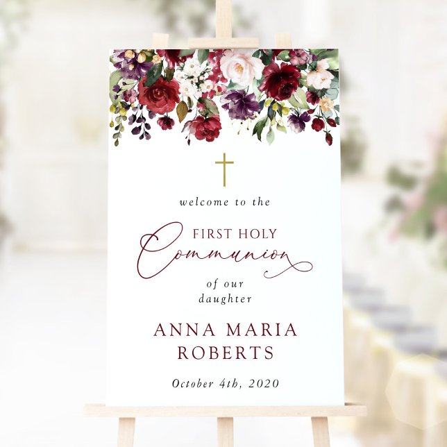 Röda blommor, Boho, välkommen till första nattvard Poster (Skapare uppladdad)