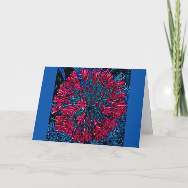 Röda blommor-Boll-kort för popup-konst Kort (Framsida)