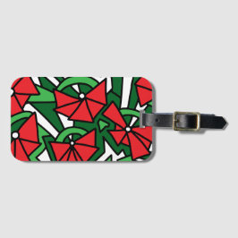 Röda blommor Doodle Art Bagagebricka