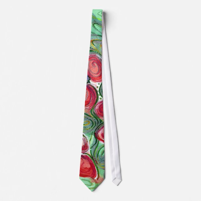 Röda blommor fantasin slips (Framsida)