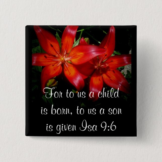 Röda blommor för jul knapp (Framsida)