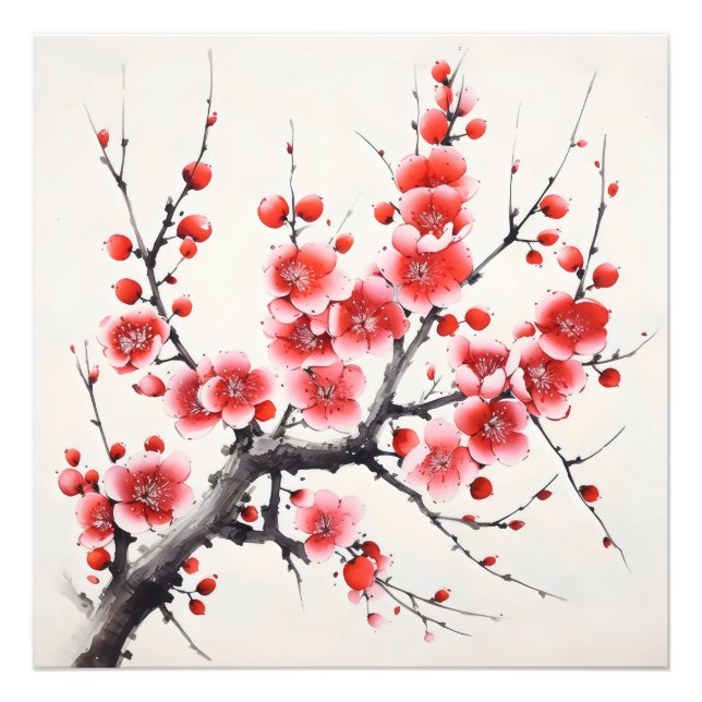 Röda blommor fototryck (Framsidan)