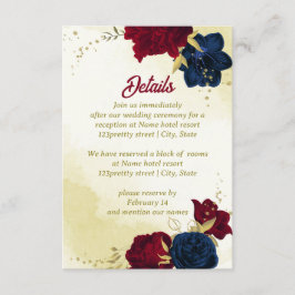 Röda blommor guld löv tilläggskort