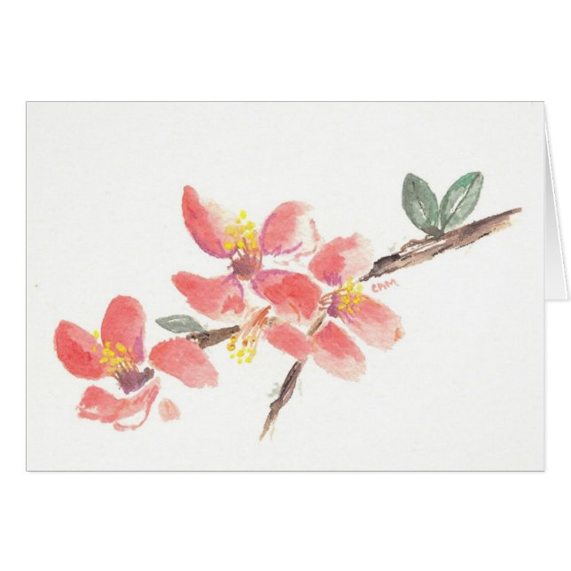 Röda blommor hälsningskort (Framsidan Horizontal)