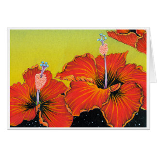 Röda blommor hälsningskort