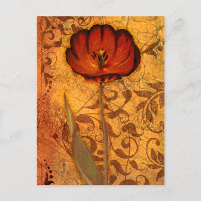 Röda blommor I Vykort (Framsida)